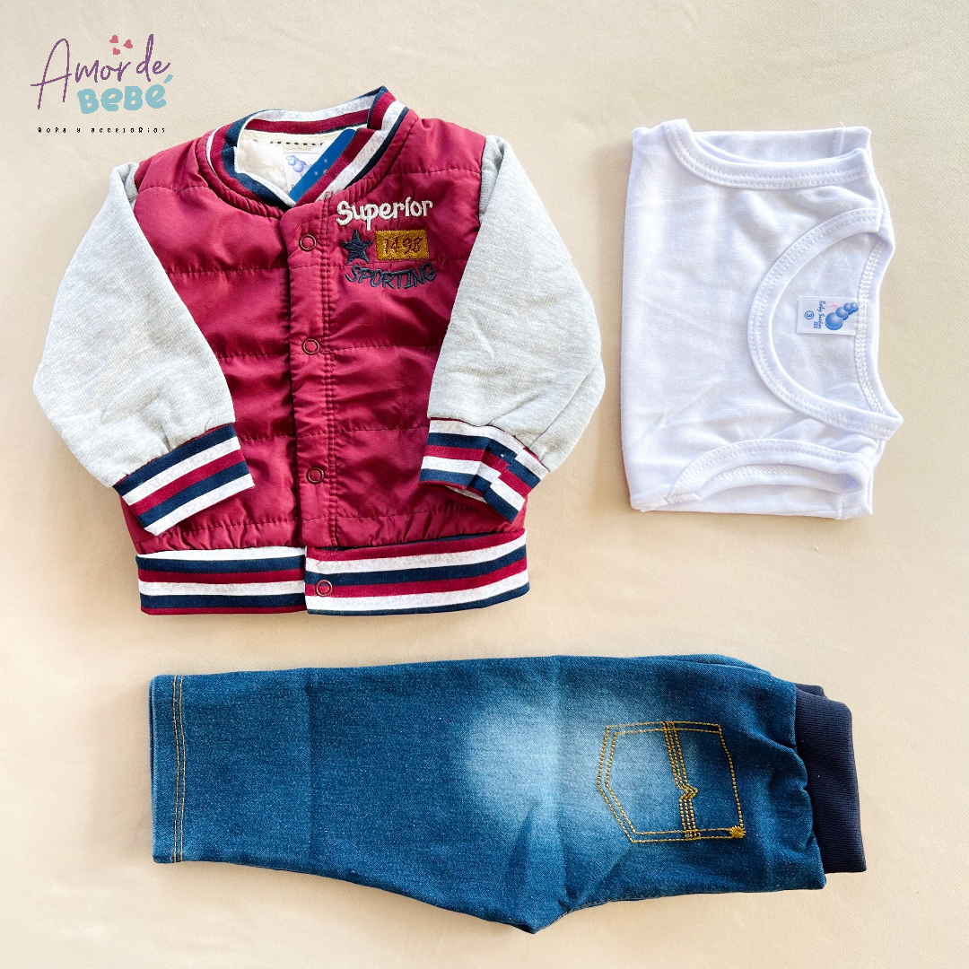 Conjunto baby auténtic x 3 piezas
