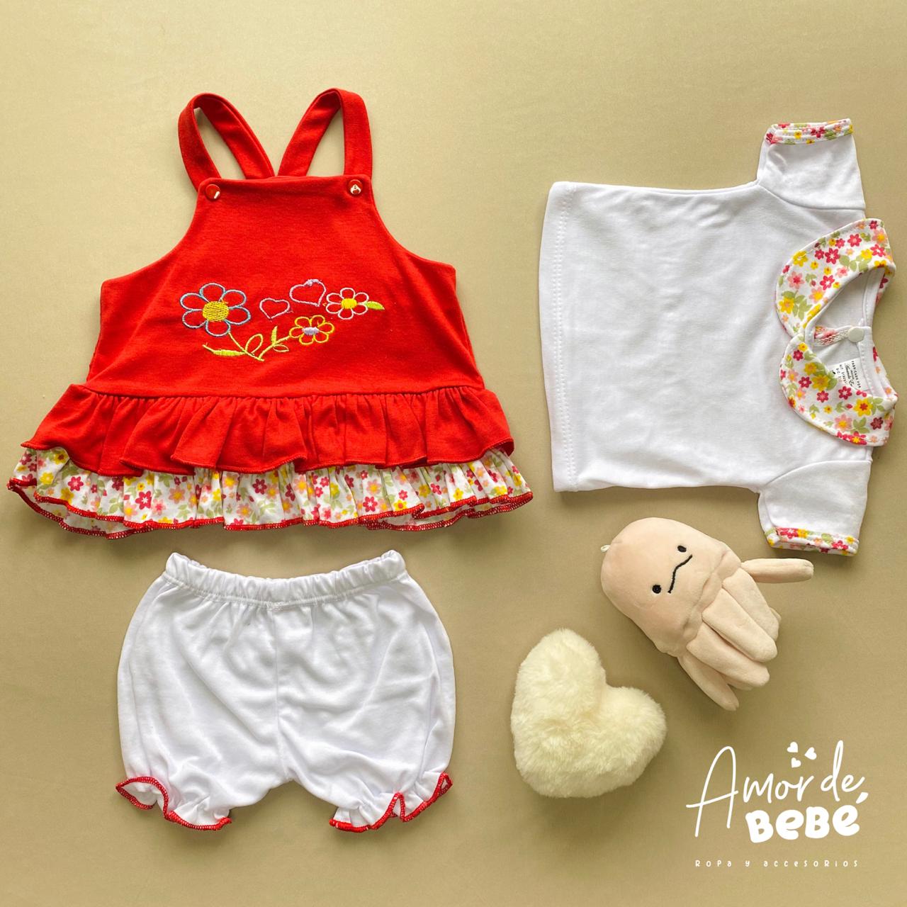 Vestido Jardinera con Blusa y Shorts