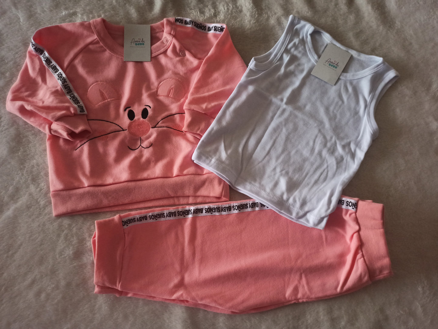 Sudadera ratoncito niña x3 piezas