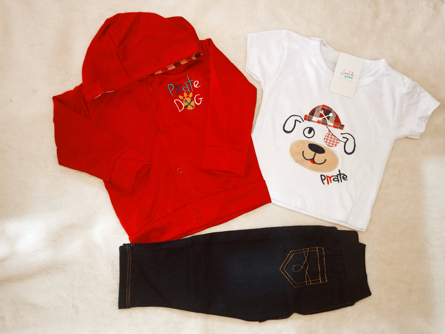 Conjunto baby pirata x 3 piezas