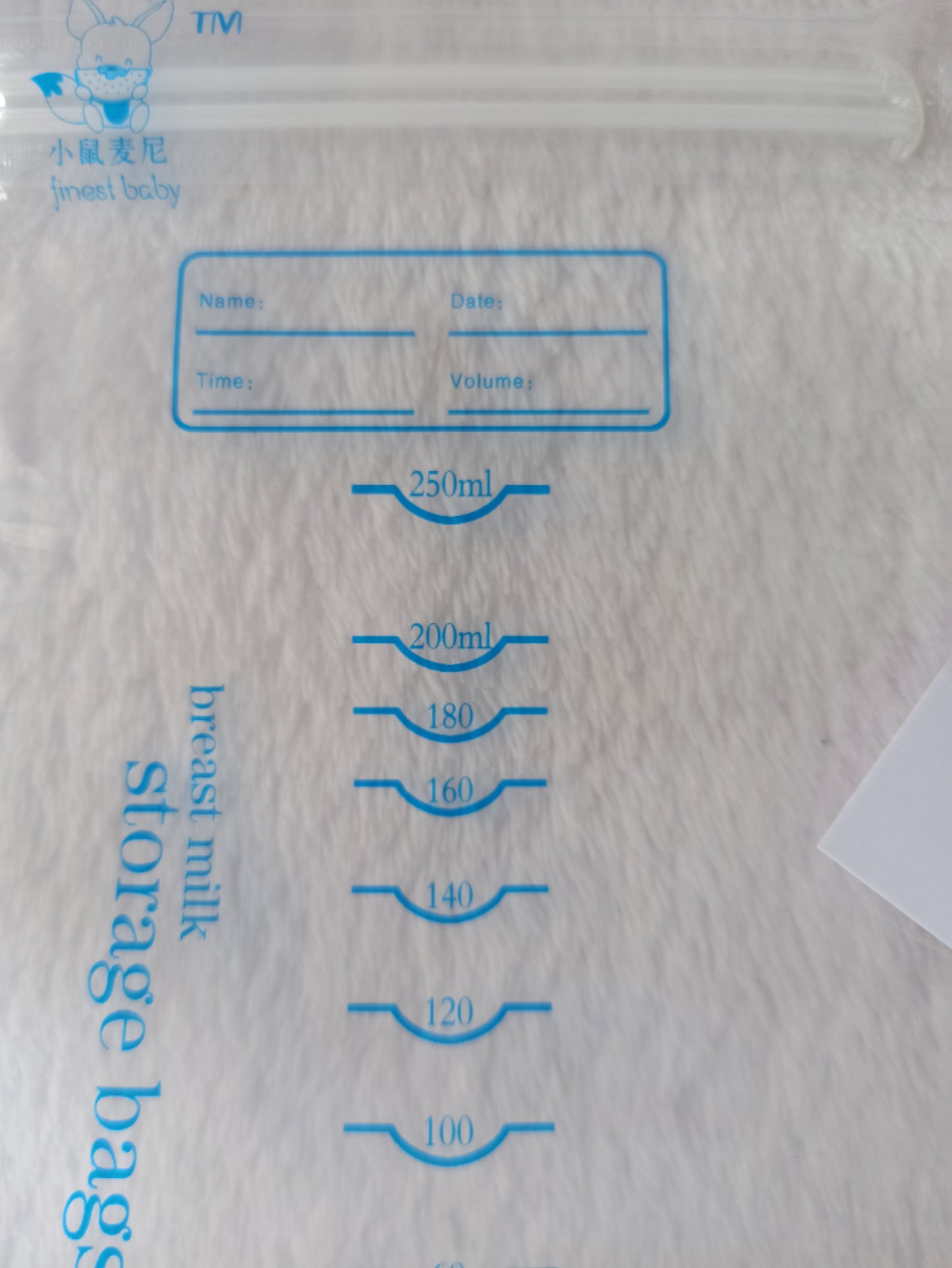 Bolsa almacenamiento leche