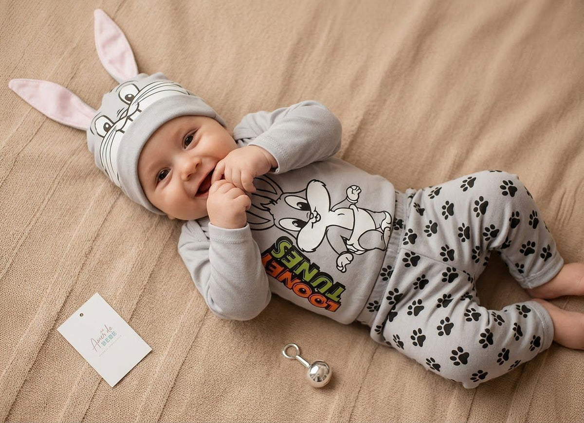 Conjunto temático x 3 piezas talla 0-3 m