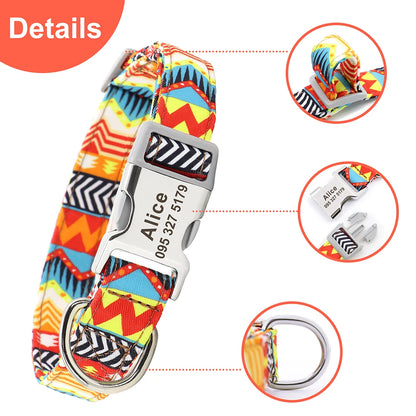 Personalized pet collar with beautiful print.