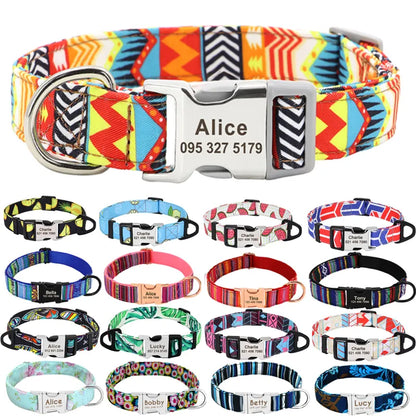 Personalized pet collar with beautiful print.