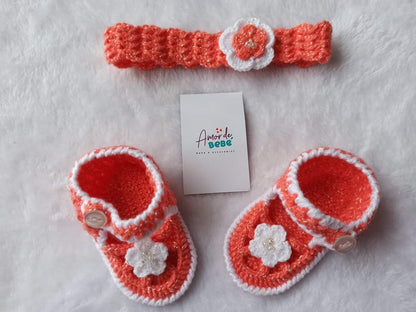 Sandalias y diadema crochet