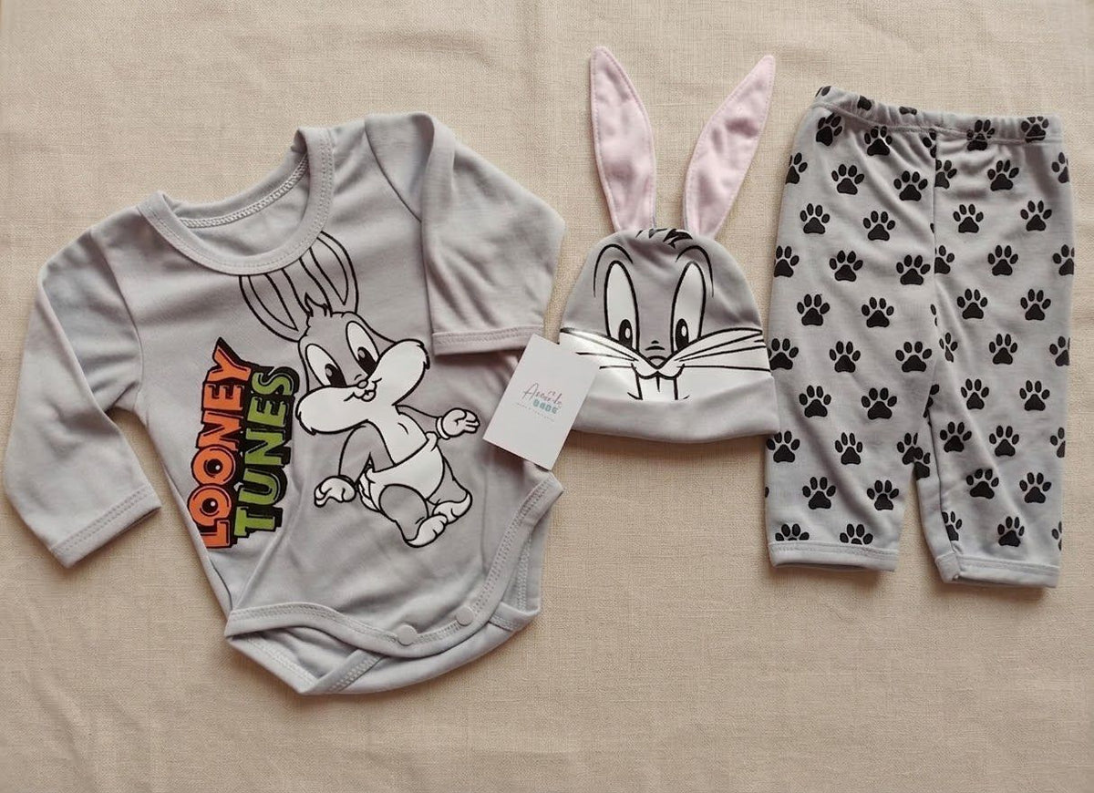 Conjunto temático x 3 piezas talla 0-3 m