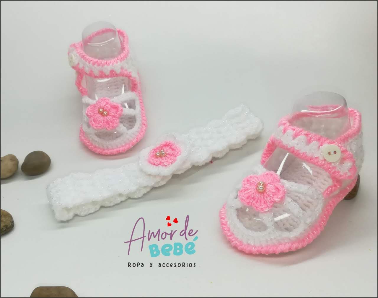 Sandalias y diadema crochet