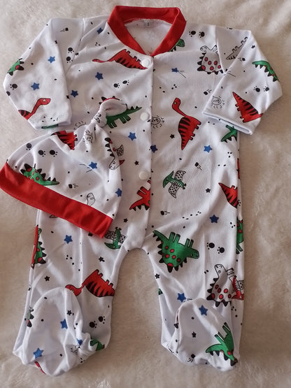 Pijama enteriza con gorro niño