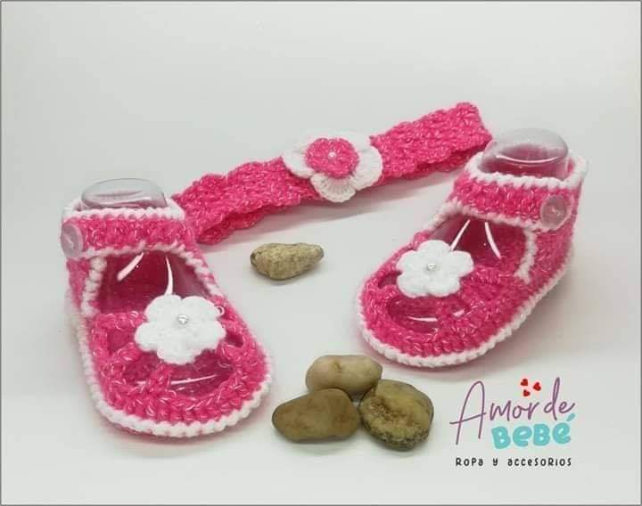 Sandalias y diadema crochet