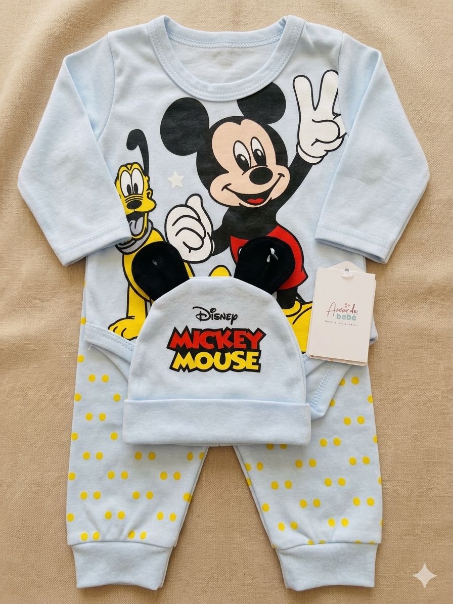 Conjunto temático x 3 piezas talla 0-3 m