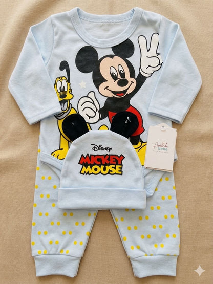 Conjunto temático x 3 piezas talla 0-3 m